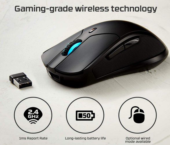 HyperX HX MC006B Pulsefire Dart 16kdpi wireless Gaming Mouse für 29€ (statt 60€)