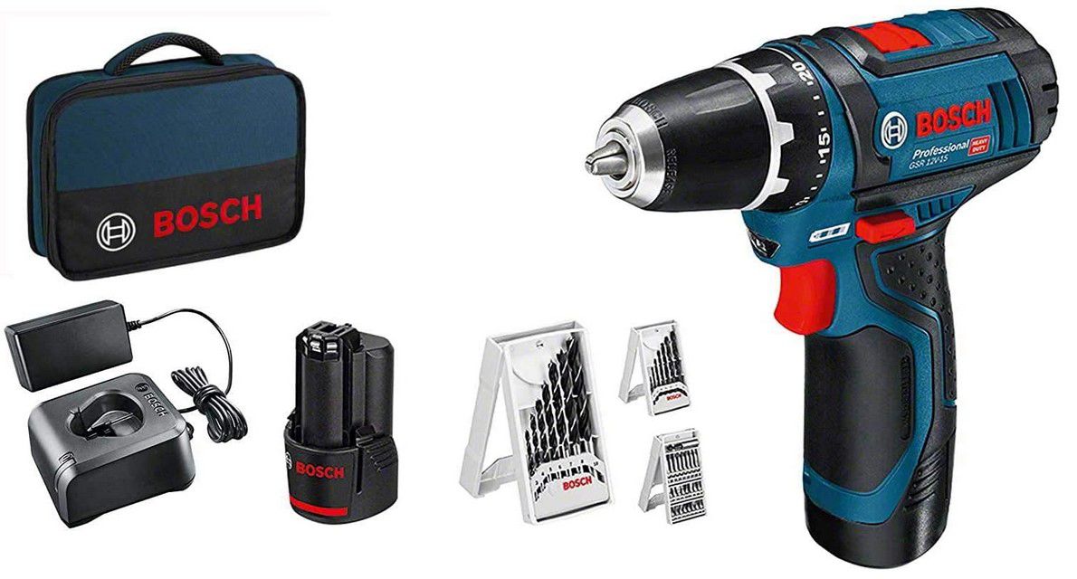 Bosch GSR 12V 15 2 LI Professional Akkuschrauber für 96,99€ (statt 129€)