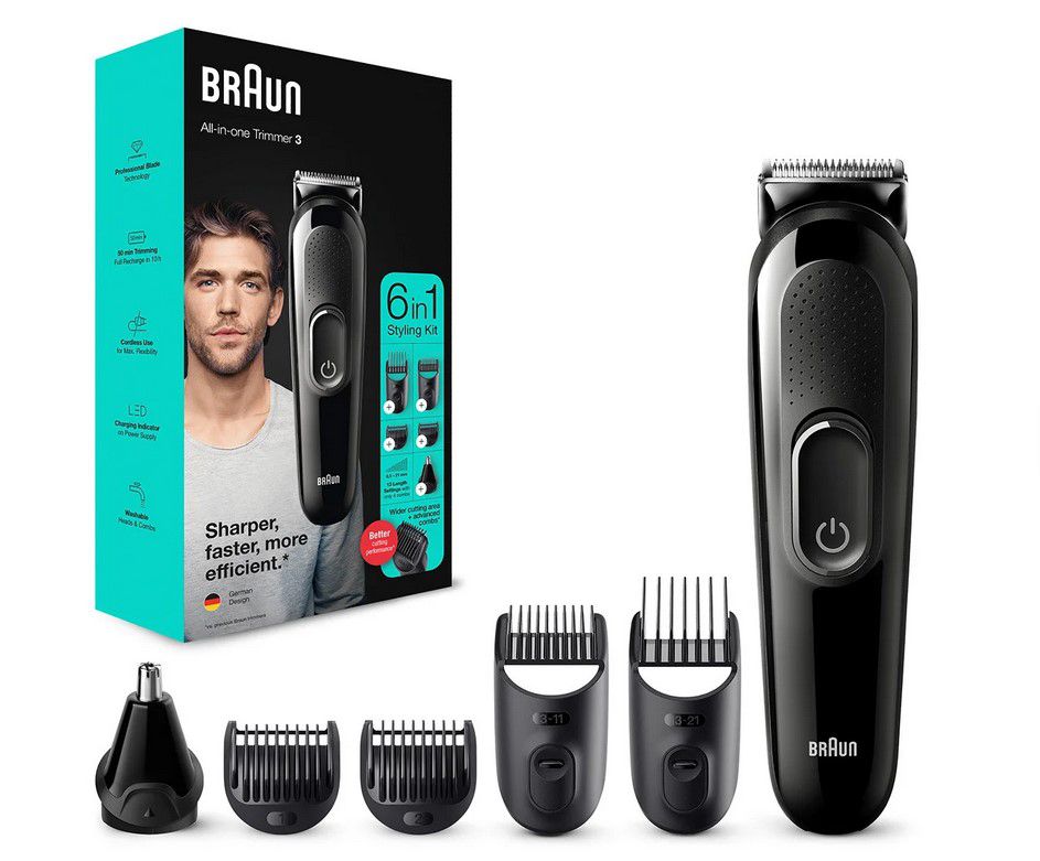 BRAUN MGK3322 6 in 1 Bart & Haar Trimmer für 31,99€ (statt 50€)