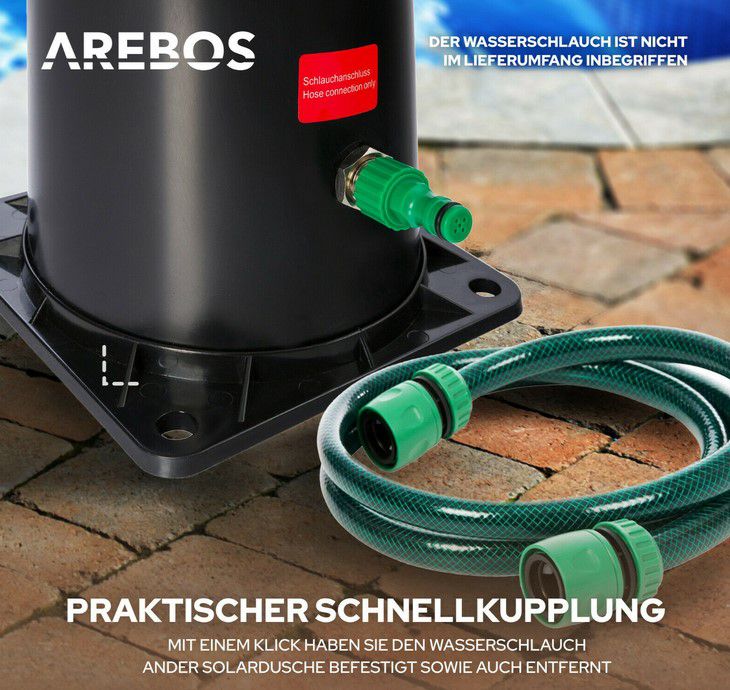 AREBOS  37l Solardusche mit Zubehör für 109€ (statt 120€)