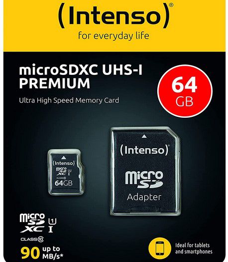 Intenso Performance microSDXC 64GB Class 10 Speicherkarte für 6,49€ (statt 10€)