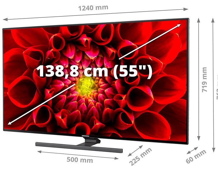 Medion LIFE S15506 55 Zoll UHD smart TV für 368,99€ (statt 496€)