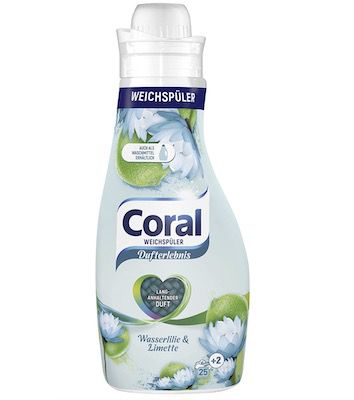 4x Coral Dufterlebnis Weichspüler Wasserlilie & Limette 25 + 2 WL ab 5,44€ (statt 7€)   Prime Sparabo