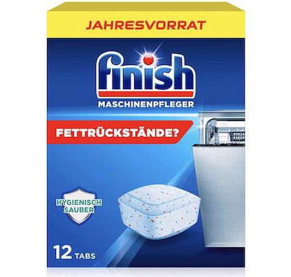 12er Finish Maschinenpfleger Tabs gegen Schmutz und Fett ab 6,39€ (statt 8€)