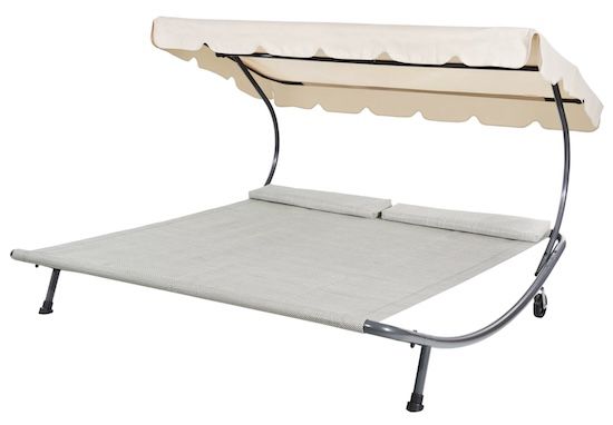 LECO Doppel Gartenliege inkl. Kissen, 200 x 200 x 110 cm für 99,99€ (statt 159€)