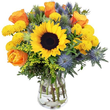 🌻 Blumenstrauß Sonnenkuss mit Sonnenblumen und Rosen für 29,99€ (statt 38€)