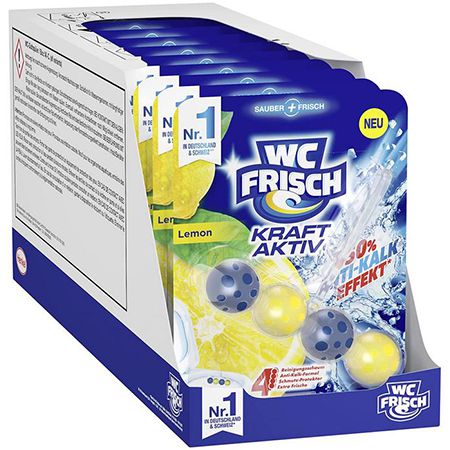 10er Pack WC-Frisch Kraft Aktiv Toilettenstein Lemon für 11€ (statt 14€) &#8211; Prime Sparabo