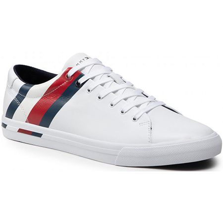 Tommy Hilfiger Corporate Stripes Leather Vulc Herren Sneaker für 72,25€ (statt 100€)