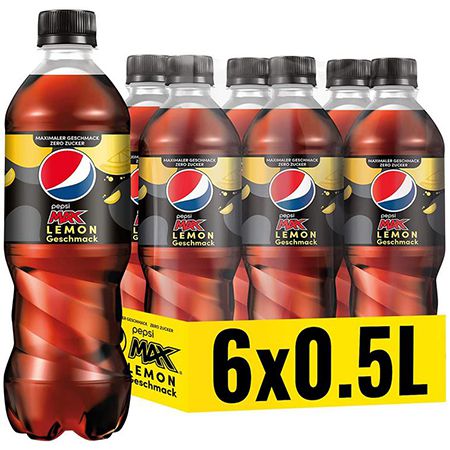 6er Pack Pepsi Max Lemon ohne Kalorien, 6 x 0,5l für 3,94€ + Pfand (statt 5€)