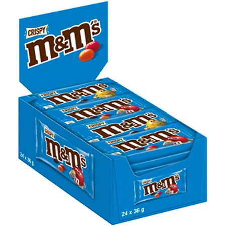 24 x 36g M&#038;M&#8217;S Crispy Schokolinsen mit Knusperkern für 8,54€ (statt 13€)