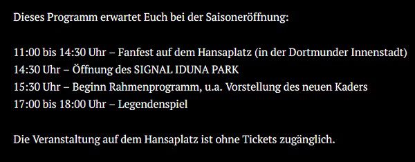 Freikarten zum BVB Familien Feiertach zur Saisoneröffnung am 31.07.22