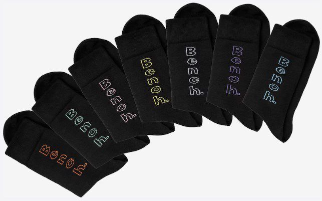 7er Pack Bench Socken in Schwarz für 15,90€ (statt 21€)