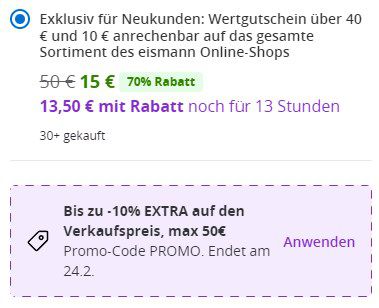 🔥50€ Eismann Wertgutschein für 13,50€   nur Neukunden