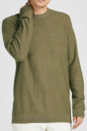 Jack & Jones Pullover in leichtem Stoff in Oliv für 9,56€ (statt 24€)