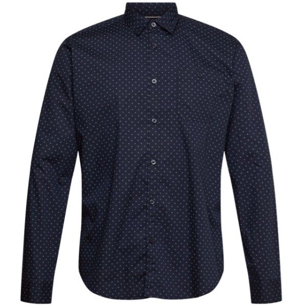 Esprit Hemd in Schwarz, Weiß oder Navy mit Muster   100% Baumwolle für 31,99€ (statt 40€)