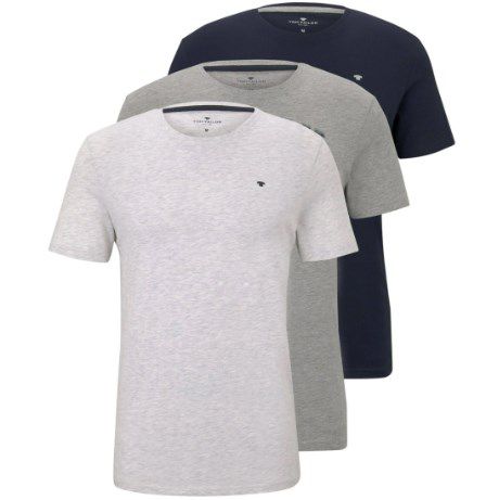 3er Tom Tailor Shirts in Nachtblau, Grau und Hellgrau für 17,99€ (statt 30€)