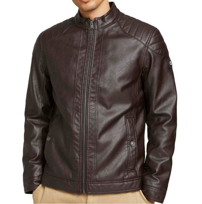 Tom Tailor Herren Lederimitatjacke in Braun für 23,95€ (statt 42€)