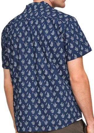 s.Oliver Kurzarmhemd in Blau mit Muster für 22,39€ (statt 27€)