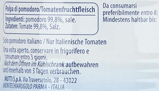 36x Mutti Polpa Fine Tomatenfruchtfleisch fein gehackt   400g Dosen für 37,74€ (statt 50€)
