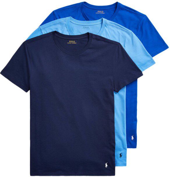 3er Pack Polo Ralph Lauren Herren T Shirts in Blautönen für 37,32€ (statt 45€)