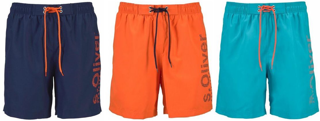 s.Oliver Badeshorts mit trendigem Logoprint in verschiedenen Farben ab 35,99€ (statt 45€)