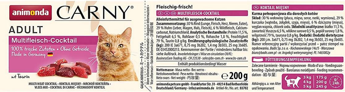 12er Pack Animonda Carny Adult Katzenfutter Mix, 12 x 200g für 9,99€ (statt 15€)   Prime