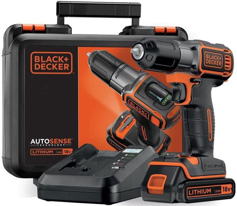 Black+Decker ASD18K AutoSense Akku Bohrschrauber, 18V 1.5Ah für 57,74€ (statt 118€)