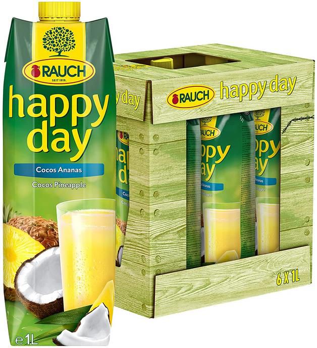 6er Pack Rauch Happy Day Cocos Ananas, 6 x 1 l ab 7,51€ (statt 11€)   Prime Sparabo
