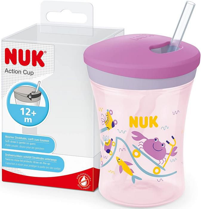 3x NUK Action Cup Trinkbecher Kinder, 12+ Monate, 230 ml für 15,97€ (statt 24€)   Prime