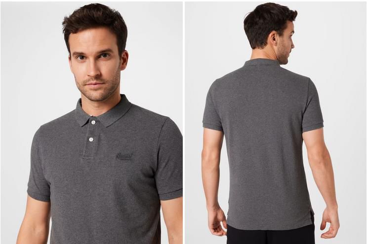 Superdry Classic Pique Polo Herren Poloshirt in Grau für 35,91€ (statt 44€)