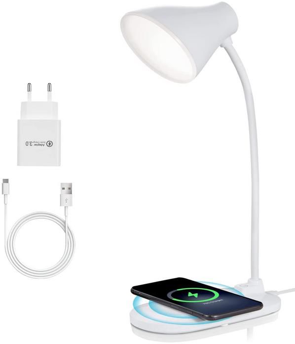 Hiyato LED Schreibtischlampe mit Touch Control und QI Wireless Charger, 10W für 9,79€ (statt 18€)