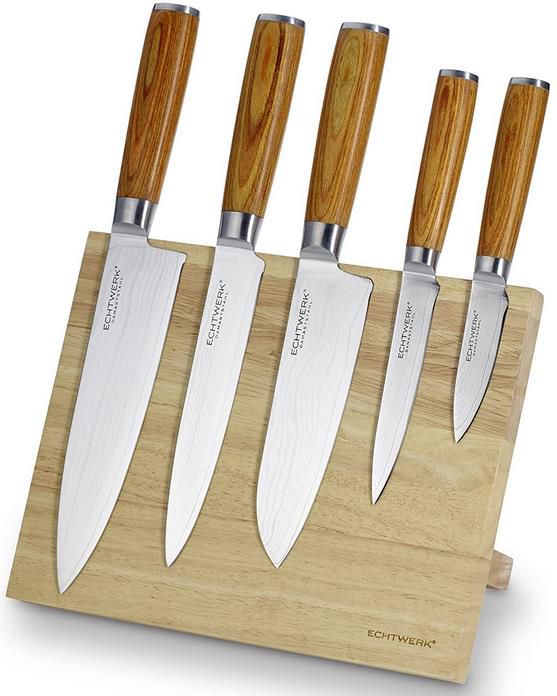 Echtwerk Damastmesser Set mit 5 Messern + Messerblock für 75,71€ (statt 95€)