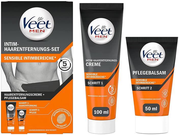 Veet Men Intim Haarentfernungs Set mit Creme + Pflegebalsam für 5,32€ (statt 9€)