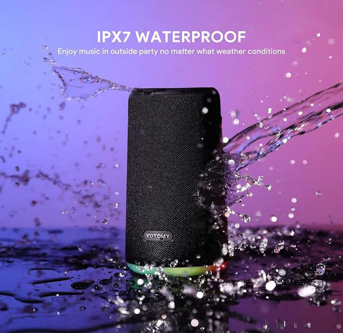 Votomy VT350 360° Surround Sound Bluetooth Lautsprecher, IPX7 Wasserdicht für 23,99€ (statt 60€)