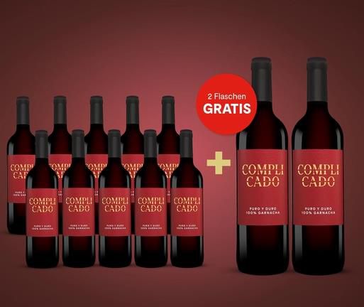 10 Flaschen Complicado Garnacha 2018 + 2 Flaschen GRATIS für 52,89€ (statt 72€)