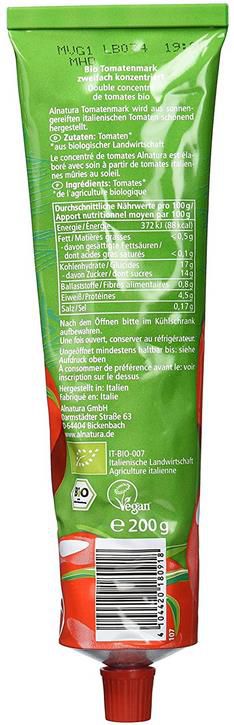 4x 200g Alnatura Bio Tomatenmark ab 2,37€   Prime Sparabo