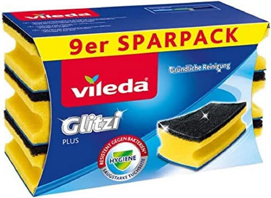 9er Pack Vileda Glitzi Plus Topfreiniger mit Antibac Effekt ab 2,64€
