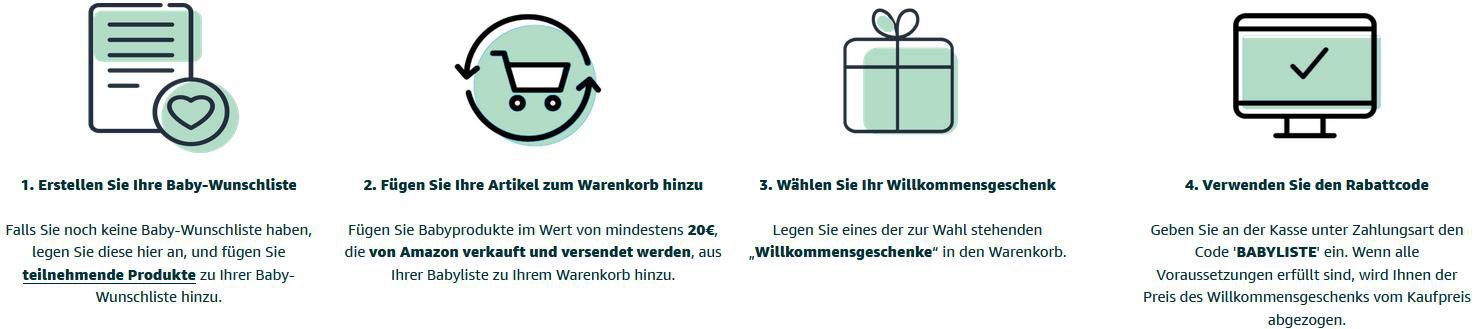 Amazon: Gratis Geschenk bei Erstellung einer Baby Wunschliste ab 20€