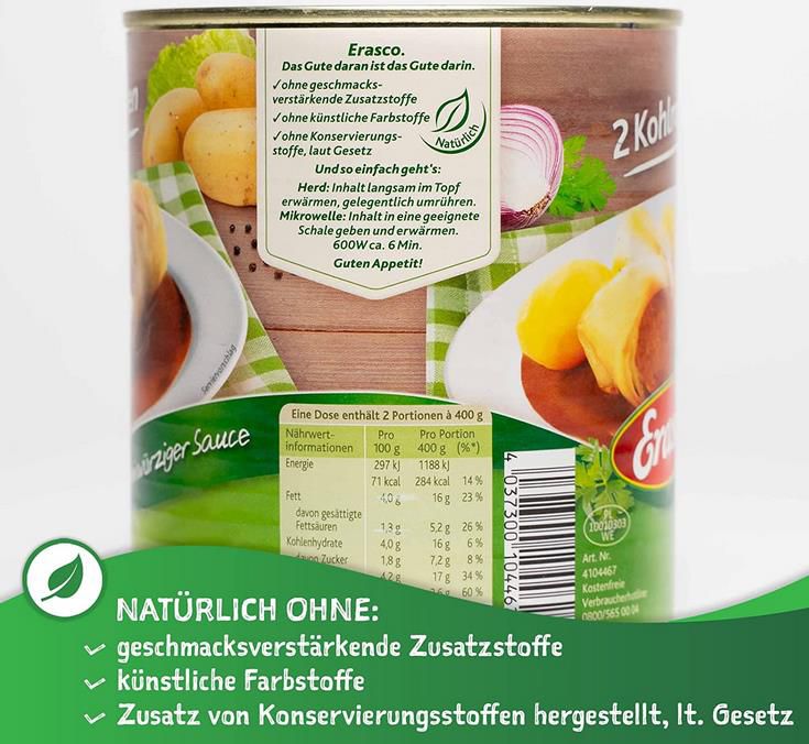 3er Pack Erasco   2 Kohlrouladen, 800g Dose ab 10€ (statt 12€)   Prime Sparabo