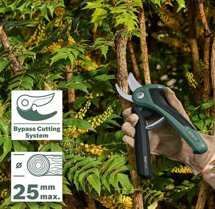 Bosch EasyPrune elektr. Gartenschere mit 3,6V Akku für 74,99€ (statt 102€)