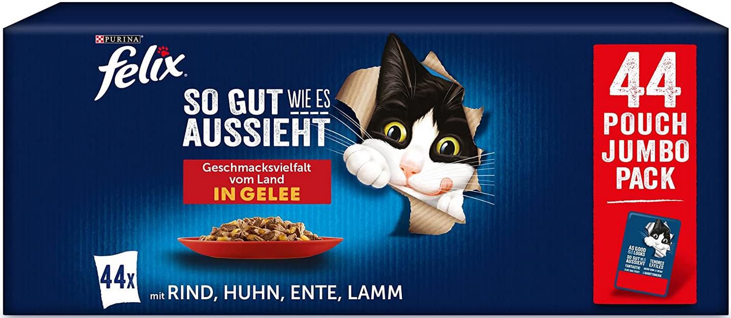 🙀 44er Pack Felix So gut wie es aussieht   Vielfalt vom Land, 85g für 12,15€ (statt 18€)