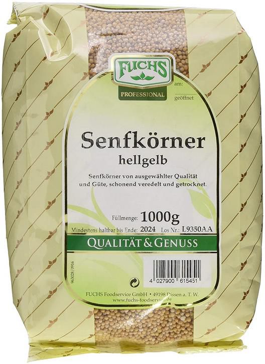 1Kg Fuchs Senfkörner im Großverbraucher Beutel ab 5,86€ (statt 10€)   Prime Sparabo