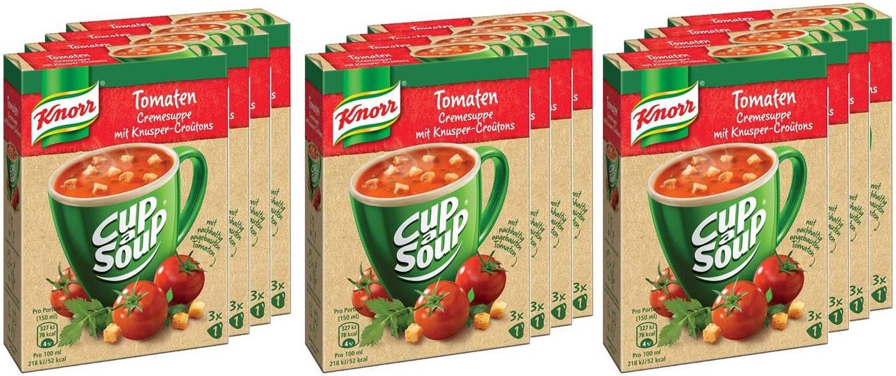 12er Pack Knorr Cup a Soup Tomatencreme mit Knusper Croutons ab 9,50€ (statt 12€)   Sparabo