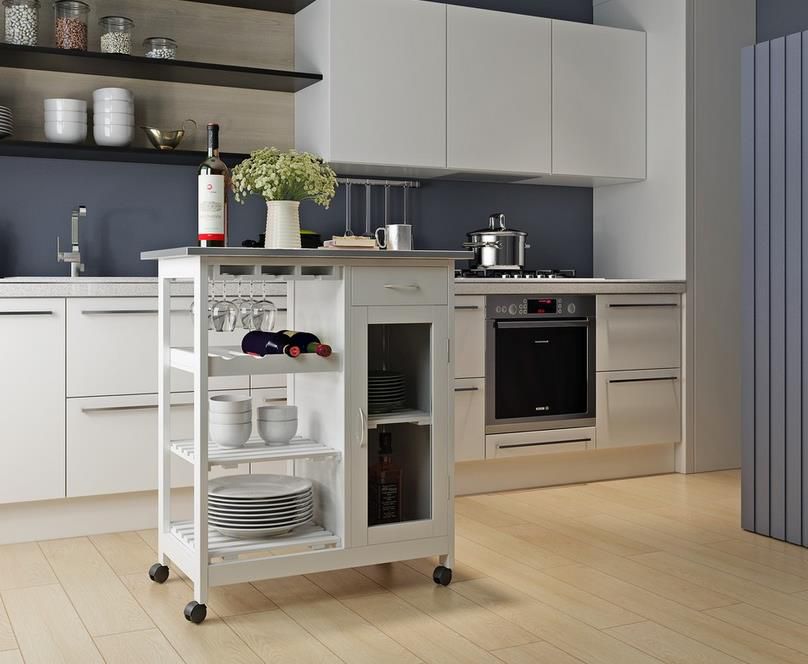 Happy Home Küchenwagen mit Metallplatte, 76 x 48 x 88 cm für 74,94€ (statt 114€)