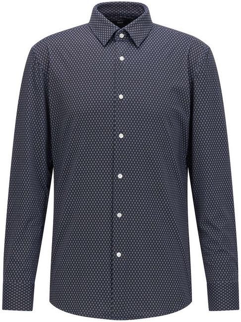 BOSS Slim Fit gemustertes Herren Hemd in navy für 55,96€ (statt 70€)