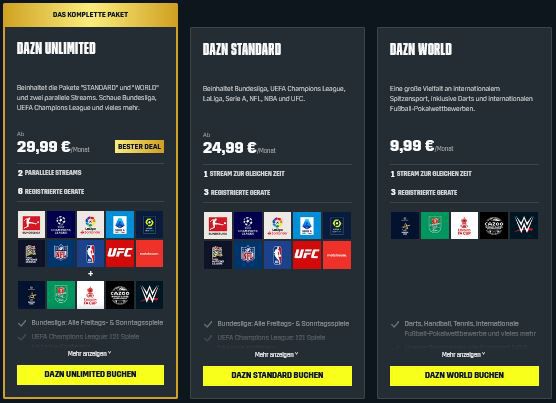 DAZN: Neues Jahr mit neuen Abomodellen   Verbraucherschutz bereitet Sammelklage vor