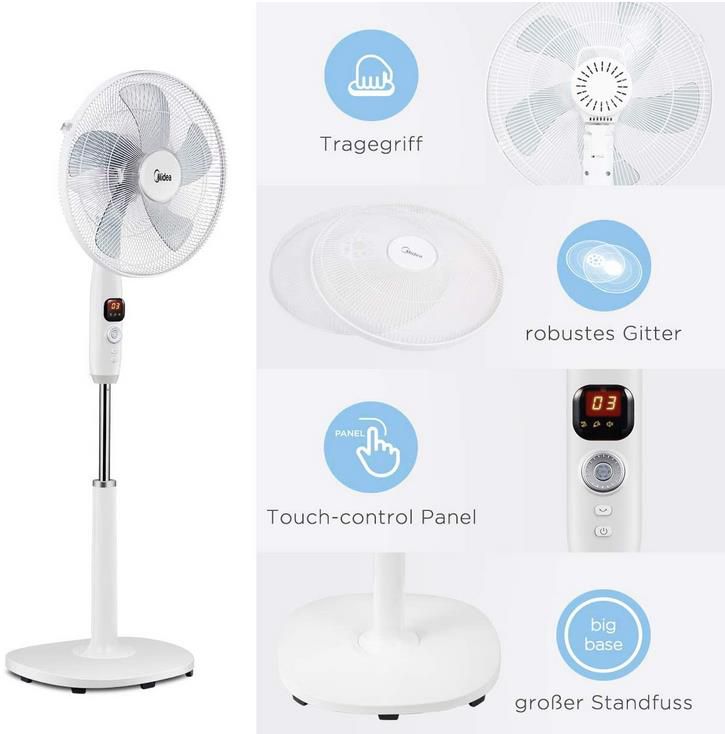 Midea Standventilator mit 12 Geschwindigkeiten für 47€ (statt 70€)