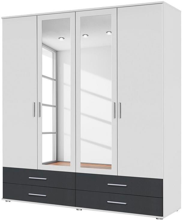 Rauch Rasant Extra Kleiderschrank in Alpinweiß/Grau, 168x188x52 cm ab 169,99€ (statt 318€)