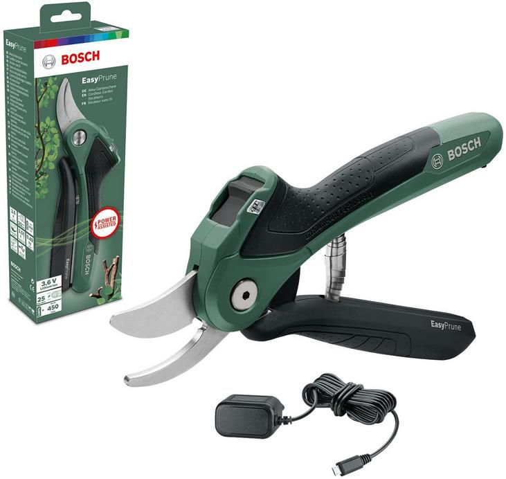 Bosch EasyPrune elektr. Gartenschere mit 3,6V Akku für 74,99€ (statt 102€)