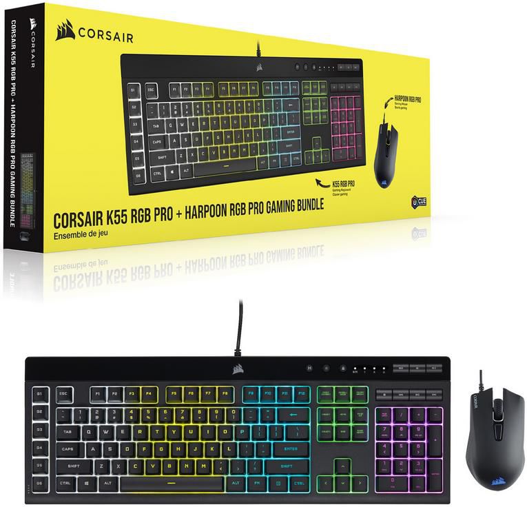 Corsair K55 RGB Pro Gaming Tastatur + Harpoon RGB Pro Gaming Maus ab 24,99€ (statt 85€)